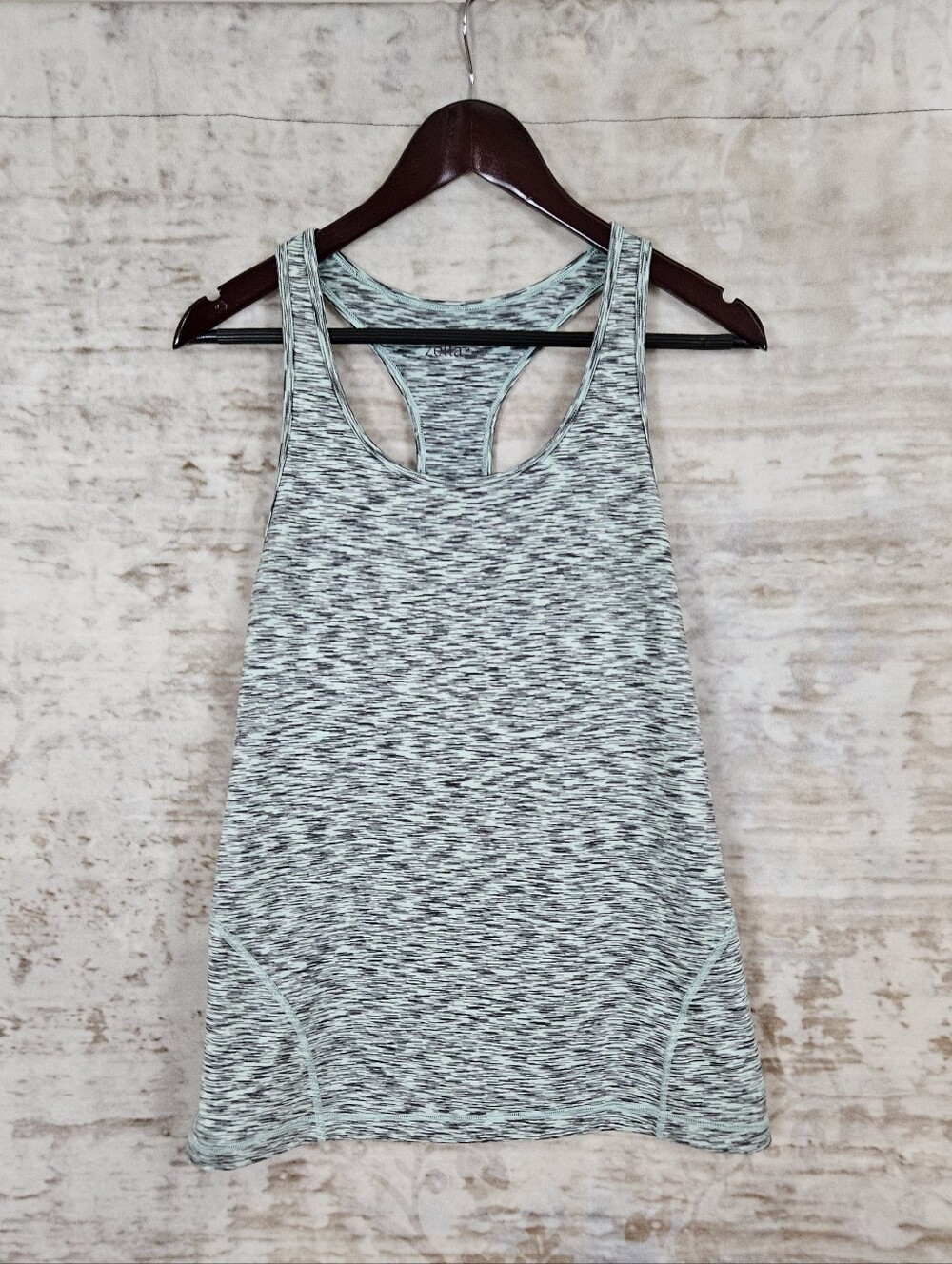 Zella Womens Medium Athletic Tank Top Activewear Mint Green Gray Racerback